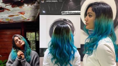 'നീല പൊന്‍മാനെ പോലെ'; പുത്തൻ ലുക്കിൽ സാനിയ ഇയ്യപ്പൻ