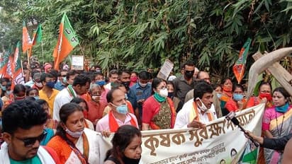 কৃষি আইনের সমর্থনে সিঙ্গুরে বিজেপির পদযাত্রা, লকেটকে কালো পতাকা দেখালেন কৃষকরা