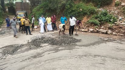 മൂന്ന് പഞ്ചായത്ത് അംഗങ്ങൾ, ഒട്ടേറെ പദ്ധതികൾ, എന്നിട്ടും റോഡ് നന്നാക്കിയത് മൂന്നാറിലെ യൂത്ത് കോണ്ഗ്രസ് അംഗങ്ങൾ