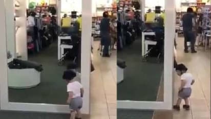 'ദേ എന്നെ പോലെ ഒരാള്'; കണ്ണാടിക്ക് മുന്നിൽ അത്ഭുതപ്പെട്ട് കുരുന്ന്; വൈറലായി വീഡിയോ