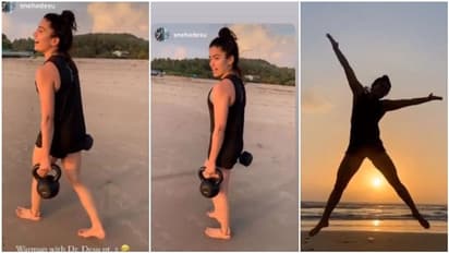 హాట్ నెస్ ఓవర్ లోడెడ్..!: రష్మిక స్టన్నింగ్ బీచ్ వర్కవుట్స్