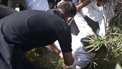 রাহুল গান্ধীকে ধাক্কা মারল যোগীর পুলিশ, হাথরসে যাওয়ার পথে ১৪৪ ধারা ভাঙার অভিযোগে গ্রেফতার