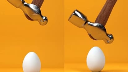 ചുറ്റിക കൊണ്ട് മുട്ടയിലടിച്ചപ്പോള്‍ ചുറ്റിക പൊട്ടി; വൈറലായ വീഡിയോയ്ക്ക് പിന്നിലെ സത്യം