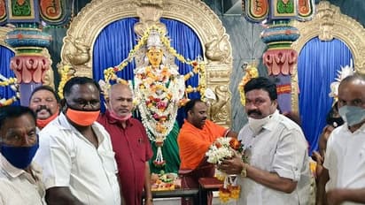 ಹಿರೇಕೆರೂರು: ಶಕ್ತಿ ದೇವತೆ ದುರ್ಗಾದೇವಿ ದರ್ಶನ ಪಡೆದ ಸಚಿವ ಬಿ.ಸಿ. ಪಾಟೀಲ್‌