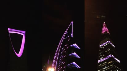 ಸ್ತನ ಕ್ಯಾನ್ಸರ್ ಜಾಗೃತಿ: ಪಿಂಕ್ ಬೆಳಕಿನಲ್ಲಿ ಕಂಗೊಳಿಸಿದ ರಿಯಾದ್ ನಗರ..!