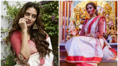 പതിവ് തെറ്റിക്കാതെ ദുര്‍ഗാ പൂജയില്‍ ഭാഗമായി നുസ്രത് ജഹാന്‍