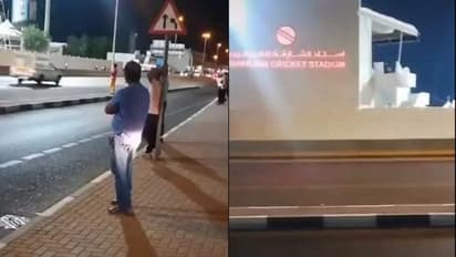 ഷാര്ജ സ്റ്റേഡിയത്തിന് പുറത്ത് പന്തിനായി കാത്തു നിന്ന് ആരാധകര്