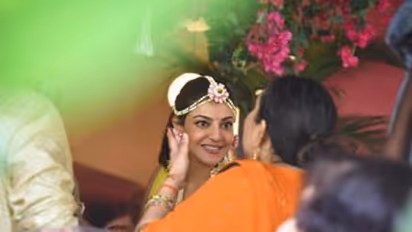 கல்யாண களைகட்டிய காஜல் அகர்வால் வீடு... வைரலாகும் ஆட்டம், பாட்டம் கொண்டாட்டம் போட்டோஸ்...!