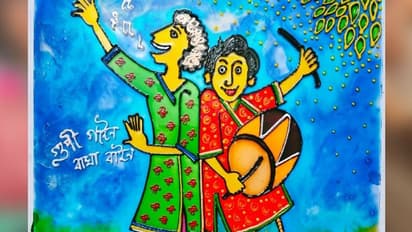 'বাবাকে নিয়ে এমন কাজ প্রথম', গ্লাস পেন্টিং-এ সত্যজিতের সৃষ্টি উপহার সন্দীপকে