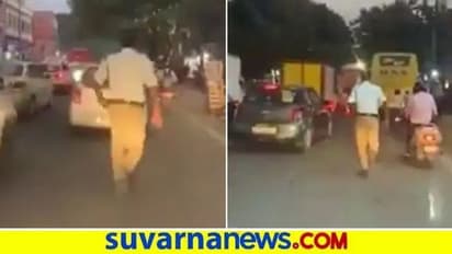 ಆ್ಯಂಬುಲೆನ್ಸ್ಗೆ ದಾರಿ ಮಾಡಿಕೊಡಲು 2 ಕಿ.ಮೀ ಓಡಿದ ಪೊಲೀಸ್ : ವೈರಲ್