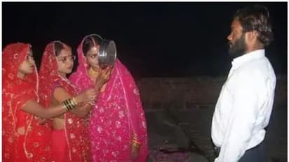 യുവാവ് സഹോദരിമാരായ മൂന്ന് പെൺകുട്ടികളെ വിവാഹം ചെയ്തു; 'കാർവ ചൗഥ്' ദിനത്തിൽ പ്രാർത്ഥനയുമായി ഭാര്യമാർ