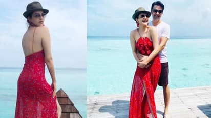 ചുവപ്പ് ഡ്രസ്സില്‍ പ്രണയാര്‍ദ്രയായി കാജല്‍; ചിത്രങ്ങള്‍ വൈറല്‍...