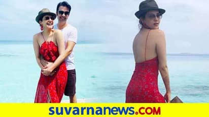 ಮಾಲ್ಡೀವ್ಸ್ನಲ್ಲಿ ನಟಿ ಕಾಜಲ್ ಹನಿಮೂನ್; ಬೋಲ್ಡ್ ರೆಡ್ ಲುಕ್ ಹೇಗಿದೆ?