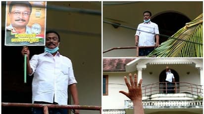 വീടിന്റെ മട്ടുപ്പാവില് സ്ഥാനാര്ത്ഥി; ക്വാറന്റൈന് കാലത്തെ വോട്ടുപിടുത്തം ഇങ്ങനെയാണ്