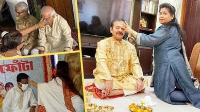 ভাইফোঁটা নিলেন রাজ্যের ৩ মন্ত্রী, ধুতি-পাঞ্জাবি পরে খোশ মেজাজে ফিরহাদ-শোভন-অরূপ