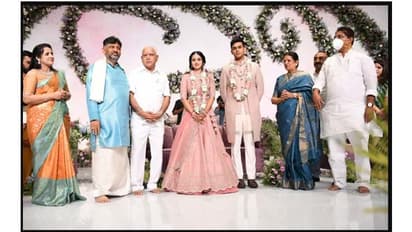 DK Shivakumar’s daughter gets engaged to SM Krishna’s grandson, CM BSY attends ring ceremony
