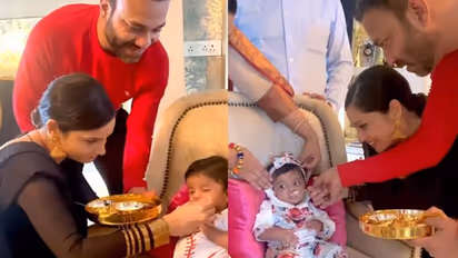 होने वाले पति के भांजे-भांजी को अंकिता लोखंडे ने अपने हाथों से खिलाया खाना, काले सूट में दिखी खूबसूरत