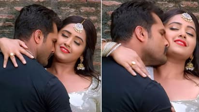 बड़ी ईयरिंग्स, खुले बाल और मांग टीका पहने खेसारी के साथ रोमांटिक दिखीं काजल राघवानी, PHOTOS