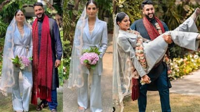 വിവാഹച്ചടങ്ങില്‍ പാന്‍റ്സ്യൂട്ട് ധരിച്ച് വധു; അമ്പരന്ന് ഫാഷന്‍ ലോകം; ചിത്രങ്ങൾ വൈറൽ