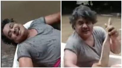 வெள்ளத்தில் படகோட்டி... பாட்டு பாடியே நிவர் புயலை ஓடவிட்ட மன்சூர் அலிகான்..! வீடியோ