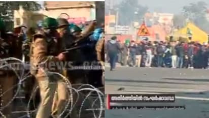 കർഷക മാർച്ച് ദില്ലി-ഹരിയാന അതിർത്തിയിൽ, തടയാൻ വൻ സന്നാഹങ്ങൾ, കണ്ണീർവാതകം പ്രയോഗിച്ചു