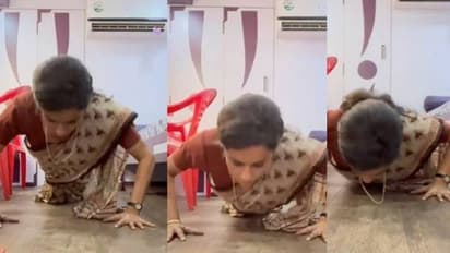 സാരിയില്‍ പുഷ് അപ് ചെയ്യുന്ന നടി; വീഡിയോ വൈറല്‍