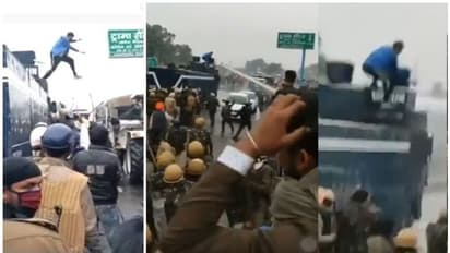 കര്ഷകര്ക്കെതിരായ ജലപീരങ്കി ഓഫ് ചെയ്ത് യുവാവ്; താരമായി ബിരുദ വിദ്യാര്ഥി