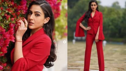 ചുവപ്പ് ജാക്കറ്റില്‍ സാറ അലി ഖാന്‍; വില ലക്ഷങ്ങള്‍...