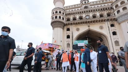 భాగ్యలక్ష్మి ఆలయంలో కేంద్ర హోంమంత్రి అమిత్ షా ప్రత్యేక పూజలు