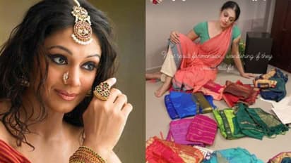 'ഇതൊക്കെ ഞാനിനി എന്നിടുവോ ആവോ'; നിരത്തിയിട്ട ഡാൻസ് കോസ്റ്റ്യൂമിന് മുന്നിൽ ചിന്താവിഷ്ടയായി ശോഭന