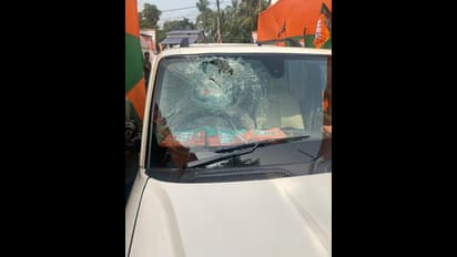 নাড্ডা-কৈলাসের গাড়ি ভাঙচুর, পাথর বৃষ্টি, কাঁচের বোতল ছুঁড়ে হামলা ডায়মন্ড হারবারে