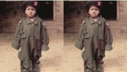 ഇത് ബോളിവുഡിന്‍റെ പ്രിയതാരം;   അച്ഛന്റെ ആർമി യൂണിഫോമിനകത്ത് കയറിക്കൂടി നടി