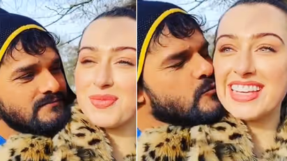 खेसारी से विदेशी मेम ने भोजपुरी में पूछा 'कॉफी अच्छा बा की हम', एक्टर ने Kiss कर दिया ये जवाब