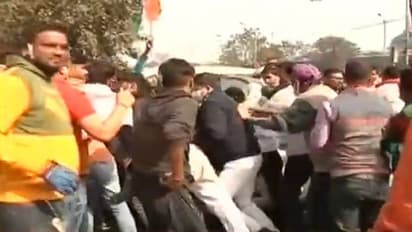 TMC workers protest in front of BJP’s office in West Bengal