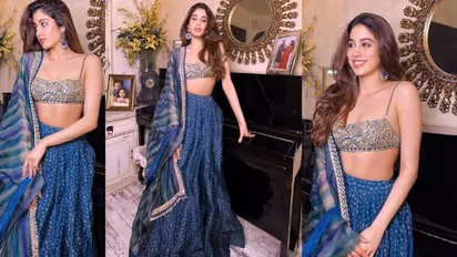 നീല ലെഹങ്കയില് മനോഹരിയായി ജാന്വി കപൂര്; വില എത്രയെന്ന് അറിയാമോ?