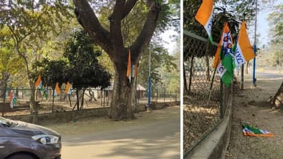 TMC flag hoisted inside Visva-Bharati University campus
