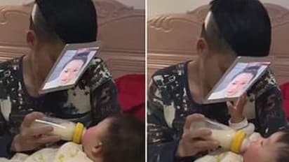 അമ്മയില്ലാത്തപ്പോള്‍ കുഞ്ഞിനെ ഇങ്ങനെ പാലൂട്ടാം; വൈറലായി ഒരച്ഛന്റെ സൂത്രപ്പണി