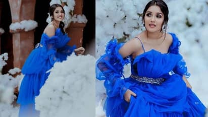 റോയല്‍ ബ്ലൂ പോം ഡ്രസ്സില്‍ തിളങ്ങി അനിഘ; ചിത്രങ്ങള്‍ വൈറല്‍
