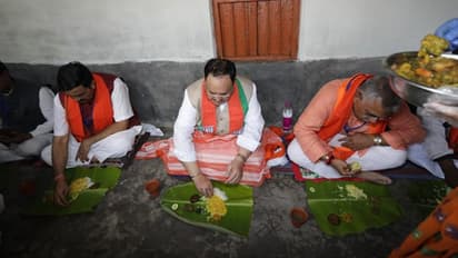 प. बंगाल : जेपी नड्डा ने किसान के घर खाया खाना, कहा- ममता जी अब पछताए होत क्या जब चिड़िया चुग गई खेत