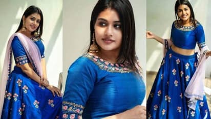 നീല ലെഹങ്കയില് മനോഹരിയായി എലീന പടിക്കല്