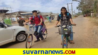 ಬ್ಯಾಟರಿ ಚಾಲಿತ ಬೈಸಿಕಲ್ ತಯಾರಿಸಿದ ವಿದ್ಯಾರ್ಥಿಗಳು