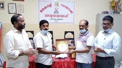 പ്രവാസ ജീവിതം അവസാനിപ്പിച്ച് നാട്ടിലേക്ക് മടങ്ങുന്ന എം.കെ ഷാജുവിന് യാത്രയയപ്പ് നൽകി