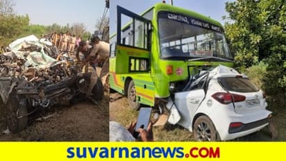 ಸವದತ್ತಿ: ಭೀಕರ ಅಪಘಾತ ಘೋರ..ಕಾರಿನಲ್ಲಿದ್ದವರೆಲ್ಲರ ದುರ್ಮರಣ