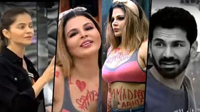 Rakhi Sawant crosses her limits; writes 'I Love Abhinav' on her body; Abhinav, Rubina get disgusted, angry