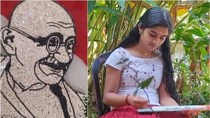 മാലമുത്തുകൾകൊണ്ടൊരുക്കിയ ഗാന്ധിജി, ഗൗരി പാർവ്വതിയുടെ 'ബ്ലാക്ക് ആന്റ് വൈറ്റ്' ചിത്രം