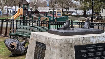 Gandhi statue hacked in California, India registers strong protest