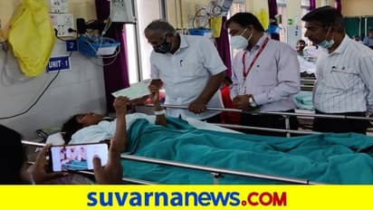 ಗಾಯಾಳು ವಿದ್ಯಾರ್ಥಿನಿಗೆ 1 ಲಕ್ಷ ಪರಿಹಾರದ ಚೆಕ್ ನೀಡಿದ ಸಚಿವ ಸುರೇಶ್ ಕುಮಾರ್