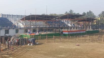 রায়গঞ্জে মমতার নির্বাচনী জনসভা, হাসপাতাল চত্বরে মাইক লাগানো ঘিরে বিতর্ক