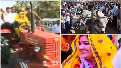 రైతు ఉద్యమానికి మద్ధతు.. ట్రాక్టర్ పై అసెంబ్లీకి మహిళా ఎమ్మెల్యే..