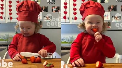 ഇത് കുട്ടി ഷെഫിന്റെ വാലന്റൈന്സ് ഡേ സ്പെഷ്യല് പാചകം; വൈറലായി വീഡിയോ